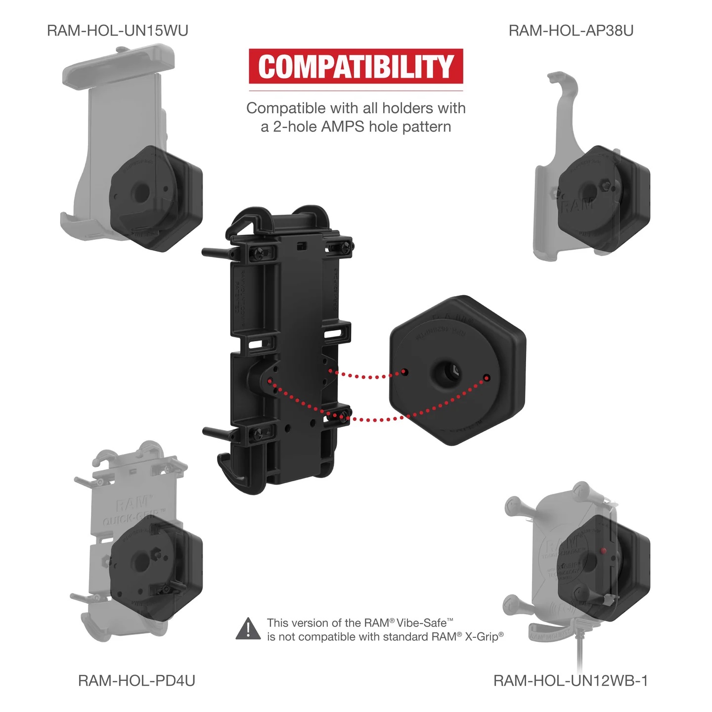 RAP-462NPT RAM® Vibe-Safe™ mit NPT Adapter für 2-Loch-Halter 4