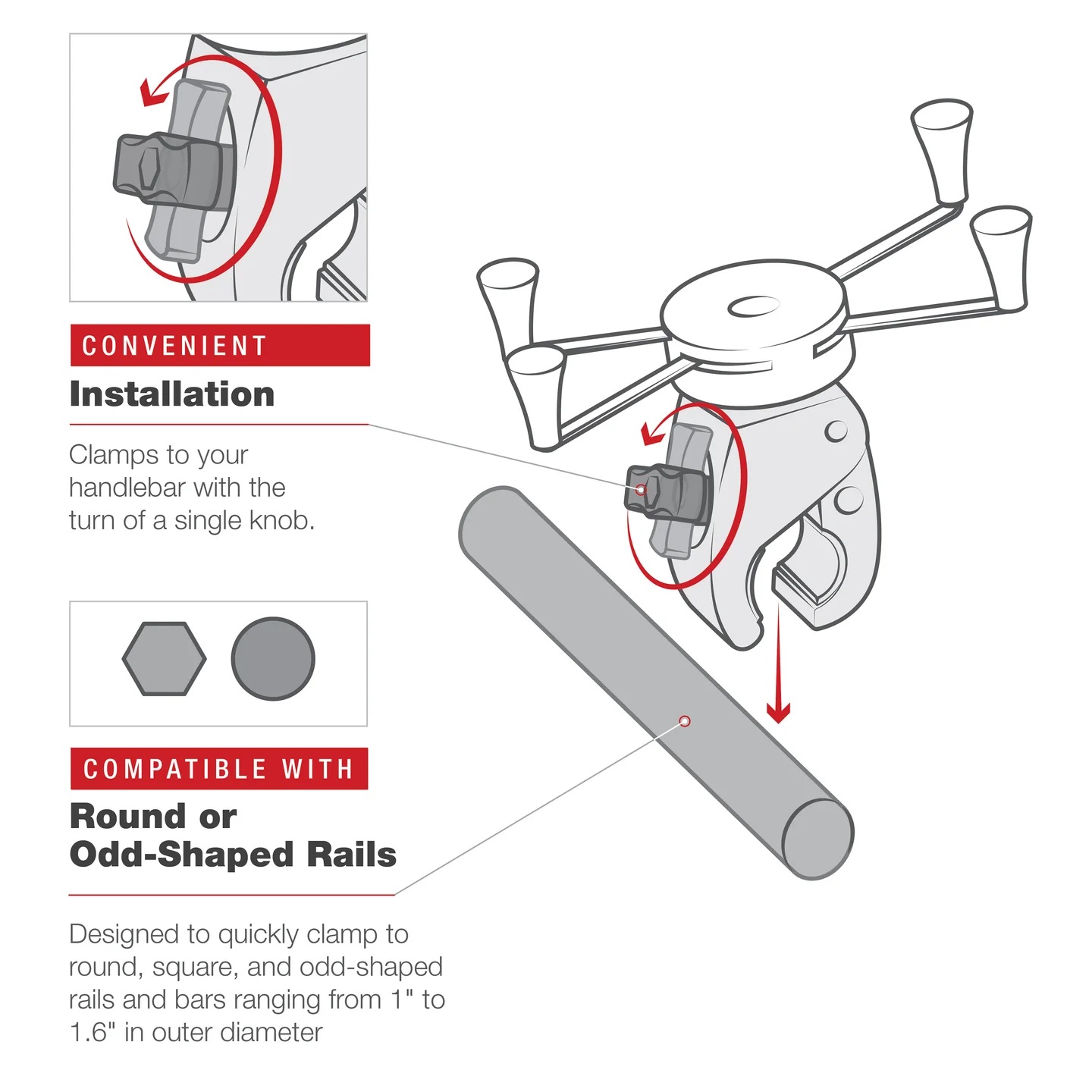 RAM-HOL-UN10-404-2U Large X-Grip®Halterung mit Medium Tough-Claw™ 4