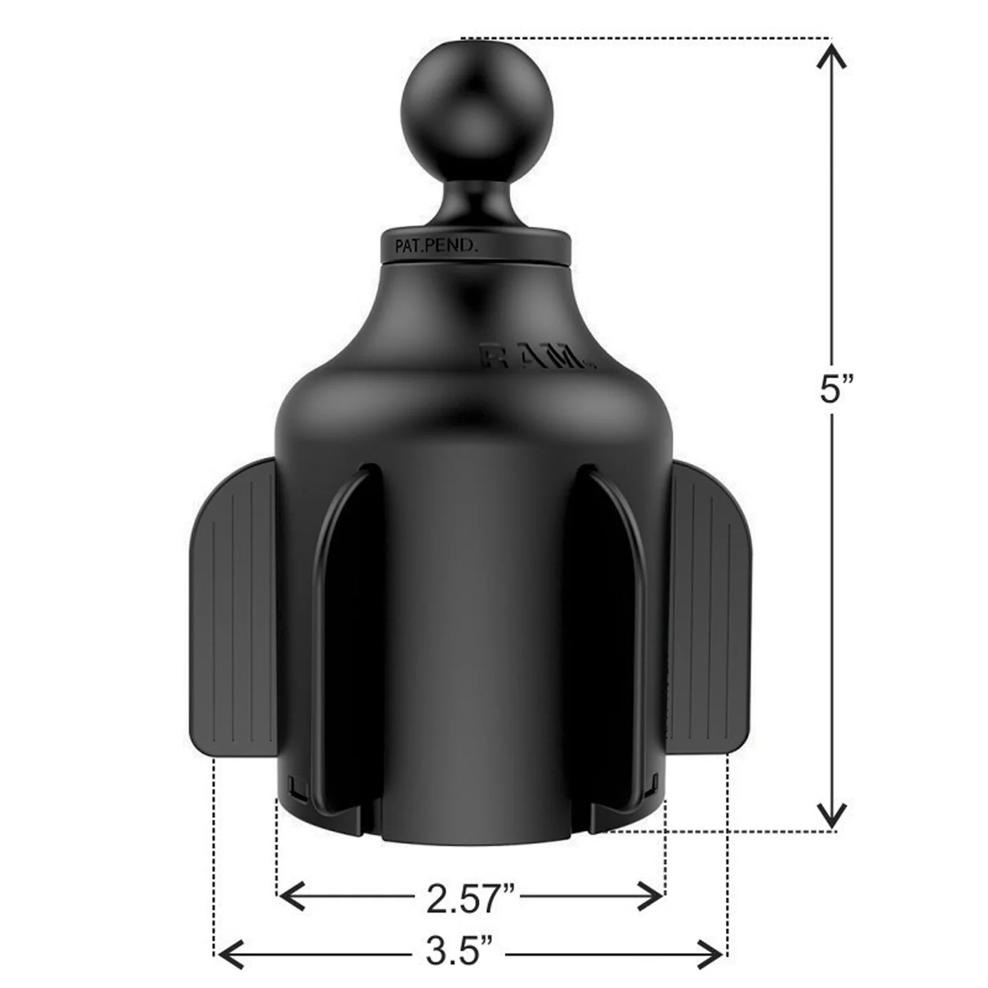 RAP-B-299-4-PD4U Quick-Grip™ XL Gerätehalter mit Stubby™ Getränkehalterbasis 4