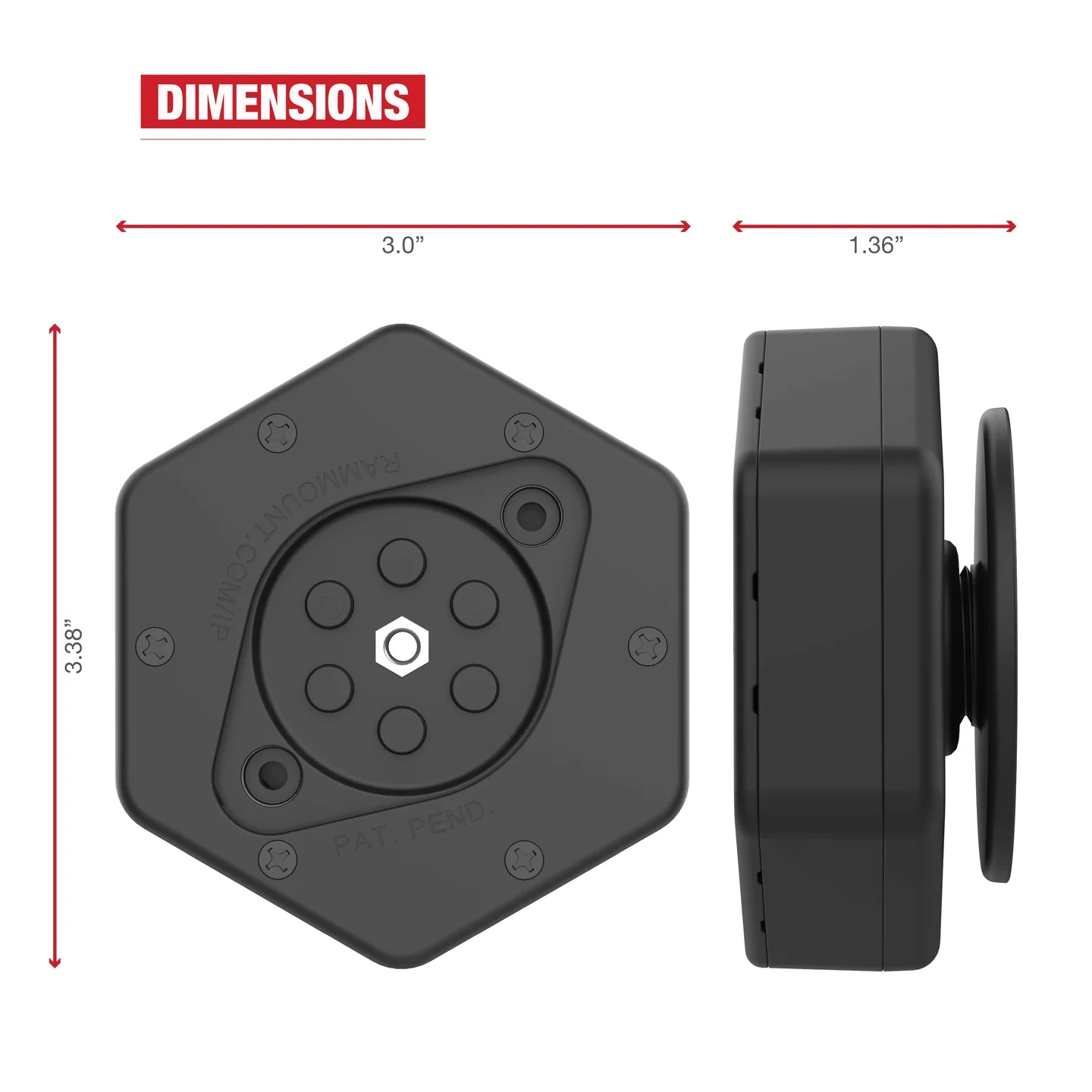 RAP-462NPT RAM® Vibe-Safe™ mit NPT Adapter für 2-Loch-Halter 7