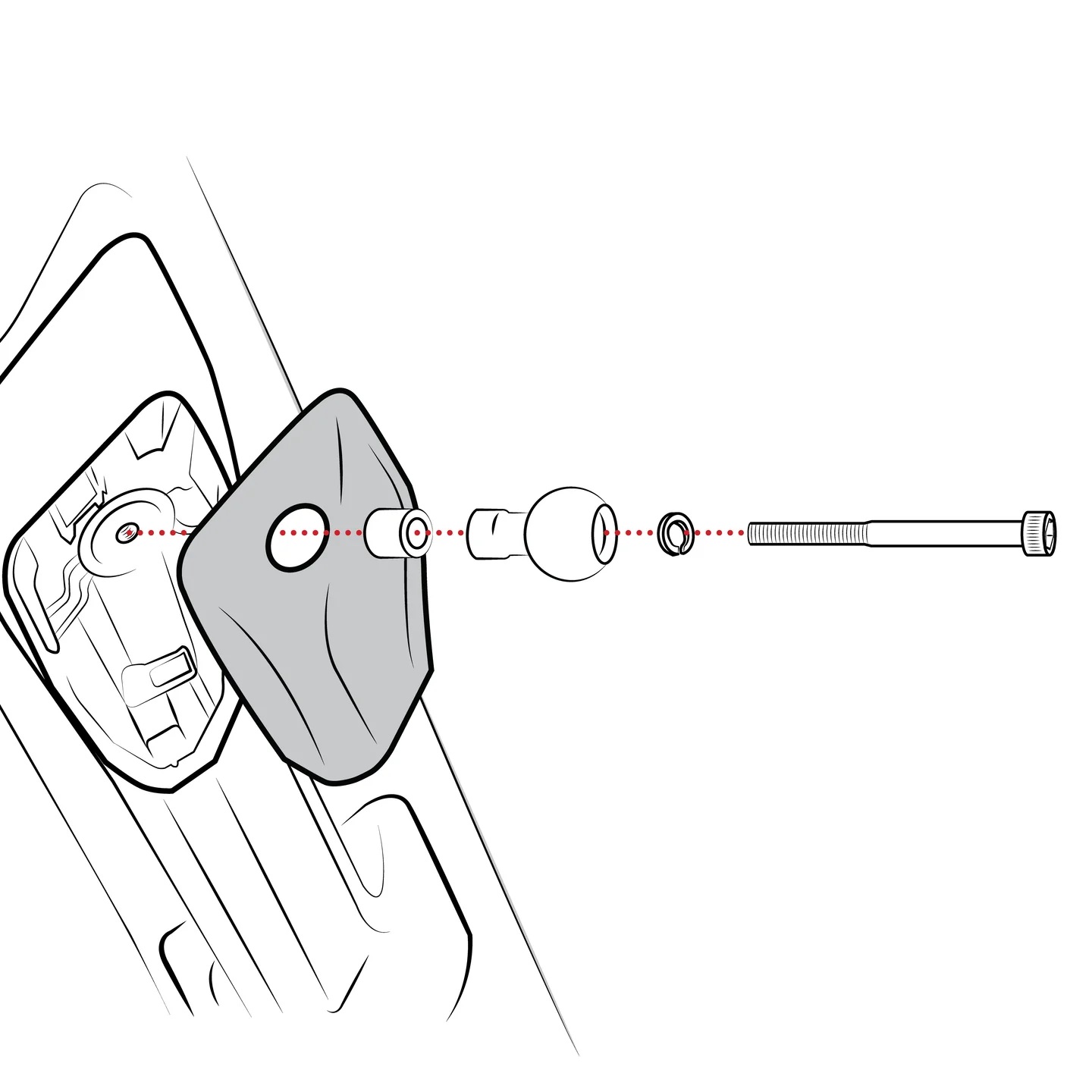 RAM-B-367B-M6U Kugelbasis (B) mit 6M-60 mm Gewinde 3